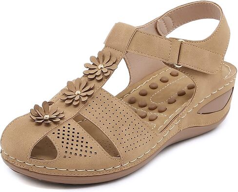 Ruiatoo Wedge Sandals for Women Closed Toe Comfortable with Massage Function Outdoor Platform Sandals in Saudi Arabia