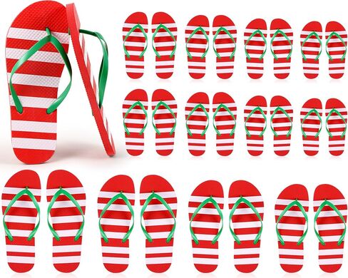 12 Pairs Christmas Flip Flops Bulk Christmas July Party Supplies for Reception Guest Slippers Women Men Adults Summer Christmas Party in Saudi Arabia