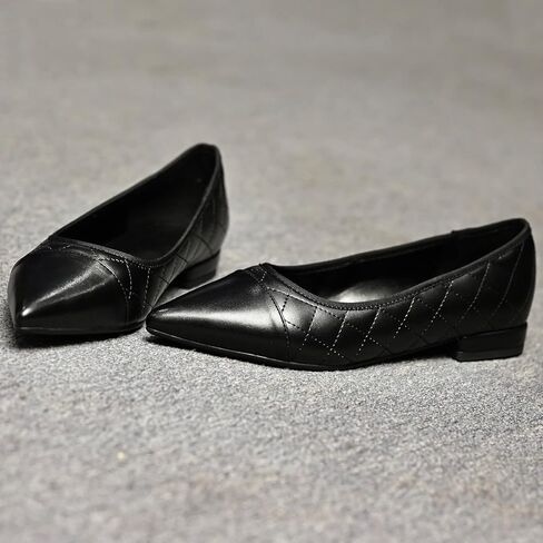 حذاء نسائي كاجوال مسطح من الأمام سهل الارتداء بمقدمة مدببة حذاء باليه مسطح بدرجتين من اللون 0.5 بوصة كعب مسطح منخفض مريح حذاء مسطح أساسي ملون للعمل حذاء مسطح أنيق للسائقين الخريف 4-11 M US in Kuwait