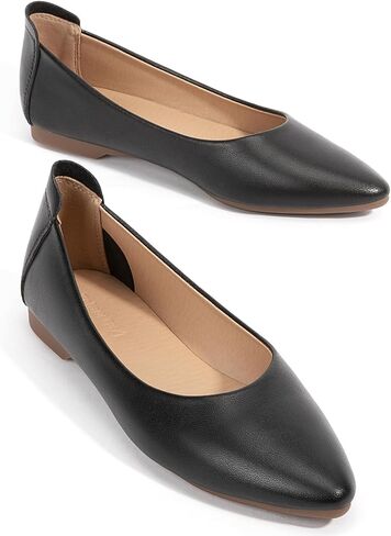 Zelaprox Women's Casual Pointed Toe Ballet Comfort Soft Leather Slip On Cowhide Flats Shoes Work Flats Office Shoes Casual Dressy Shoes in Kuwait