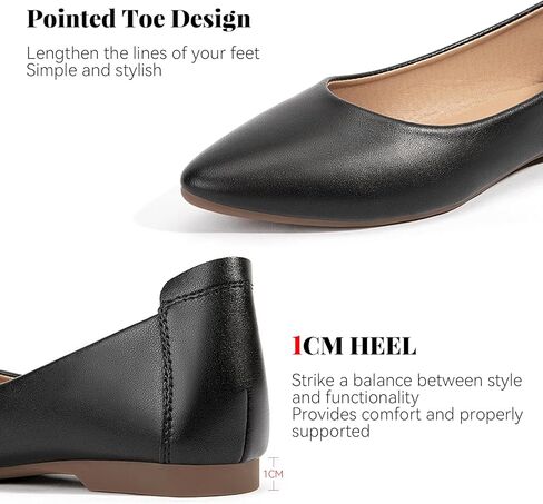 Zelaprox Women's Casual Pointed Toe Ballet Comfort Soft Leather Slip On Cowhide Flats Shoes Work Flats Office Shoes Casual Dressy Shoes in Kuwait