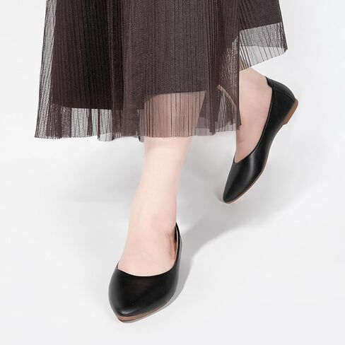 Zelaprox Women's Casual Pointed Toe Ballet Comfort Soft Leather Slip On Cowhide Flats Shoes Work Flats Office Shoes Casual Dressy Shoes in Kuwait