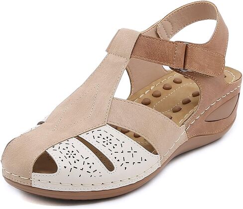 Ruiatoo Wedge Sandals for Women Closed Toe Comfortable with Massage Function Outdoor Platform Sandals in Saudi Arabia