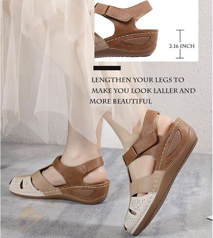 Ruiatoo Wedge Sandals for Women Closed Toe Comfortable with Massage Function Outdoor Platform Sandals in Saudi Arabia
