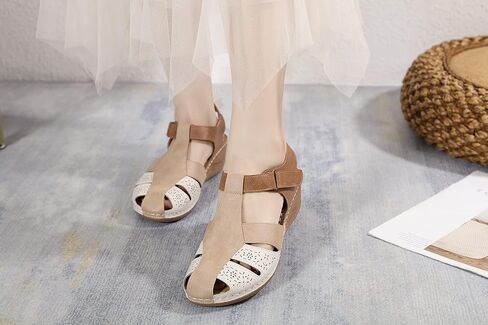 Ruiatoo Wedge Sandals for Women Closed Toe Comfortable with Massage Function Outdoor Platform Sandals in Saudi Arabia