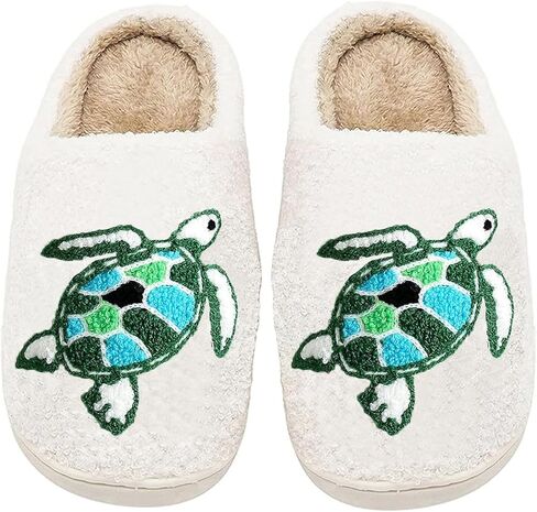 Womens Mens Plant Animal Fruit Slippers Retro Cozy Fluffy Plush Slipper Embroidered printing Warm Memory Foam Indoor Outdoor House Shoes in Saudi Arabia