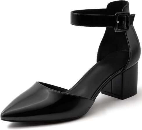 حذاء نسائي بكعب منخفض ومقدمة مغلقة وحزام للكاحل in Kuwait