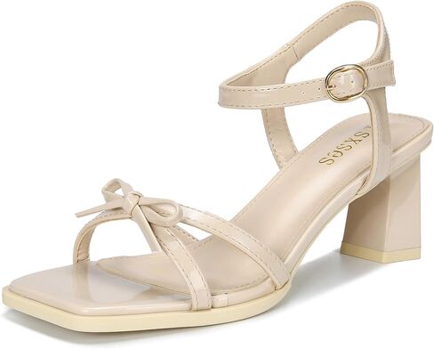 rsxses High Heels for Women Bow Block Chunky Heels Square Open Toe Sandals Wedding Dress Party Strappy Heels in Saudi Arabia