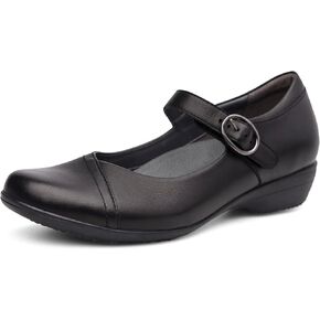 Dansko Fawna Mary Jane for Women - Cute, Comfortable Shoes with Arch Support - Versatile Casual to Dressy Footwear with Buckle Strap - Lightweight Rubber Outsole, Black, 11.5-12 Wide US