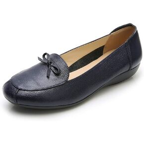 VenusCelia Women's Bowknot Wide Flat Shoe