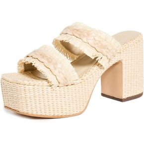 KAANAS Women's Zumaque Frayed Double Band Basket Weave Platform Sandals