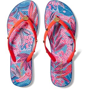 Lilly Pulitzer Embellished Pool Flip-Flops for Women - Stud-embellished Jelly Rubber Upper - Foam Footbed