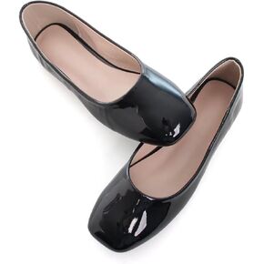 Stunner Women's Comfortable Slip On Ballet Shoes Square Toe Dress Flats Soft Walking Flats