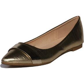 Women's Slip on Flats Pointy Toe Boat Band Decor Patent Leather Wedding Ballet Shoe
