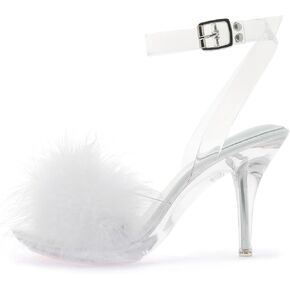 المرأة غامض واضح الكعوب الكاحل StrapStilettos الكعوب البغال الصنادل ريشة رقيق الانزلاق على الكعب العالي فساتين حفلة موسيقية الأحذية