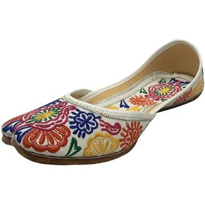 Indian Punjabi Juttis Women Ladies Boho Mojari Khussa Shoes Saree Ethnic Shoes