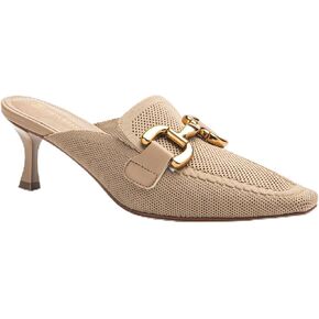 Mousse FIT Women's Elegant Square Toe Heeled Mules