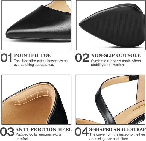 Women's Closed Toe Dress Pumps Shoes Pointed Toe Comfortable Stiletto Heels for Work Office Wedding Dancing in Saudi Arabia