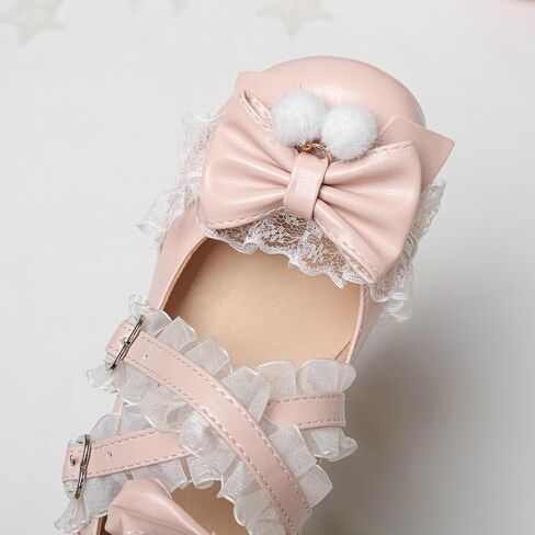 Women's Kawaii Shoes Cross Strap Pumps Cute Mary Jane Shoes | Ankle Strap Pumps,Wedding Shoes,Lace Pumps,Mid Chunky Heel Pumps,Mary Janes with Bow,Pear Pumps,Sweet Lolita Pumps in Saudi Arabia