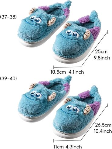 شبشب MINISO Disney Pixar James Sullivan النسائي الفخم لغرفة النوم في الأماكن المغلقة، حذاء منزلي مع نعل مطاطي مضاد للانزلاق للسيدات in Kuwait