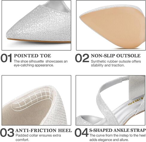 Women's Closed Toe Dress Pumps Shoes Pointed Toe Comfortable Stiletto Heels for Work Office Wedding Dancing in Saudi Arabia