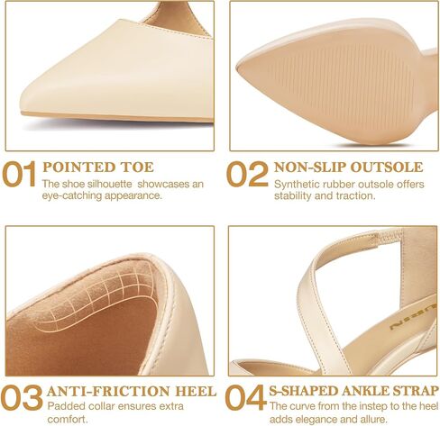 Women's Closed Toe Dress Pumps Shoes Pointed Toe Comfortable Stiletto Heels for Work Office Wedding Dancing in Saudi Arabia