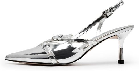 Kitten Heels for Women Pointed Toe Slingback Heels Closed Toe Low Heel Wedding Dress Pumps with Buckles in Saudi Arabia