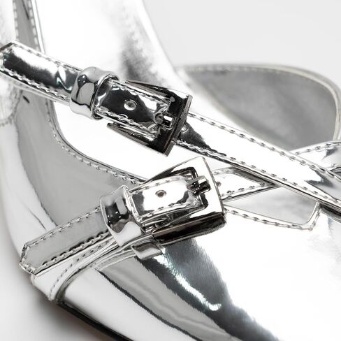 Kitten Heels for Women Pointed Toe Slingback Heels Closed Toe Low Heel Wedding Dress Pumps with Buckles in Saudi Arabia