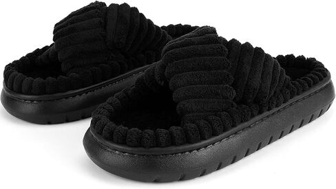 Slippers for Women Crossbands House Bedroom Slides velvet Open Toe Cozy Corduroy Fuzzy Slide Sandals Indoor Outdoor Four Seasons Cloud Slippers in Saudi Arabia