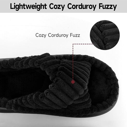 Slippers for Women Crossbands House Bedroom Slides velvet Open Toe Cozy Corduroy Fuzzy Slide Sandals Indoor Outdoor Four Seasons Cloud Slippers in Saudi Arabia