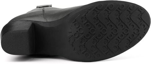 Allegra K Women's Mid Calf Memory Round Toe Block Heel Western Boots in Saudi Arabia