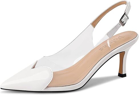 Volrina Women's Heart Clear Heeled sandals Pointed Toe Transparent Slingback Heels Buckle Strap Patent Leather Pumps Party Prom Dress Shoes in Saudi Arabia