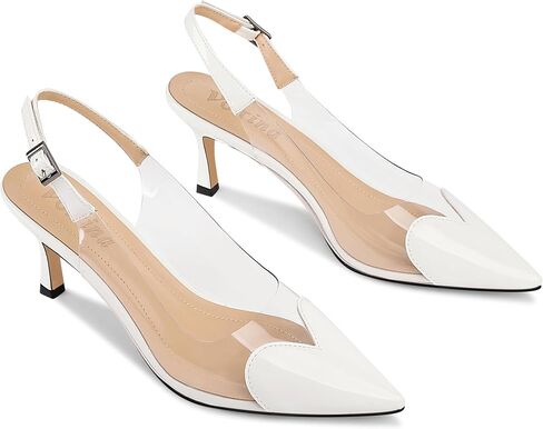 Volrina Women's Heart Clear Heeled sandals Pointed Toe Transparent Slingback Heels Buckle Strap Patent Leather Pumps Party Prom Dress Shoes in Saudi Arabia