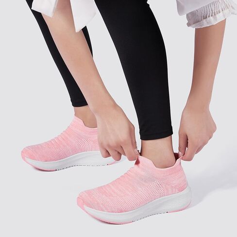 حذاء SHULOOK النسائي سهل الارتداء للمشي مريح وخفيف الوزن وجيد التهوية، حذاء رياضي غير قابل للانزلاق شبكي كاجوال للجري والتنس in Kuwait