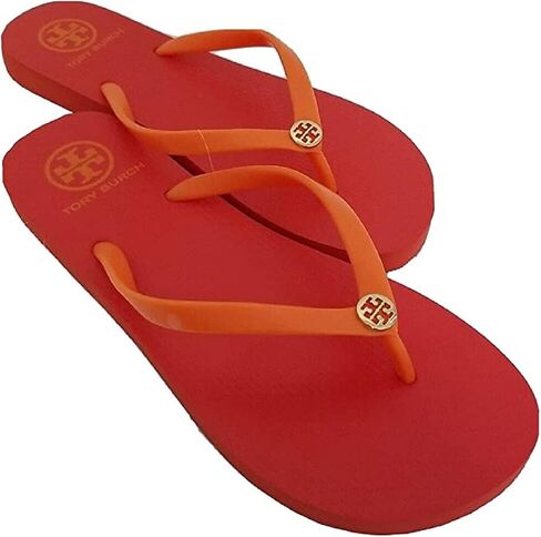 Tory Burch Womens Flip Flops - Assorted Styles, Colors, and Sizes (Tory Orange - Bright Samba, numeric_8) in Saudi Arabia