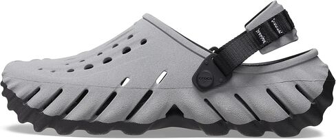 Crocs Unisex-Adult Echo Clog, Black/Reflective, 18 Women/16 Men in Saudi Arabia