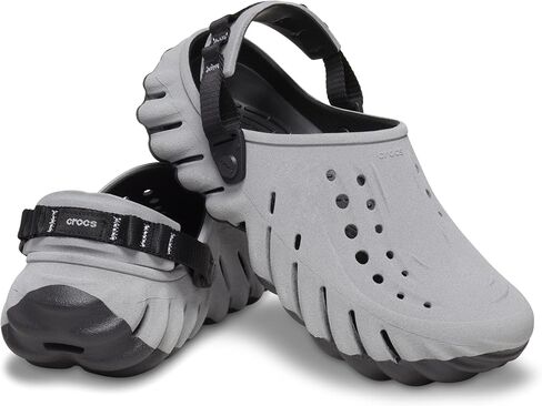 Crocs Unisex-Adult Echo Clog, Black/Reflective, 18 Women/16 Men in Saudi Arabia