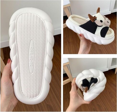 Women slippers Animal slippers Cartoon pig slippers Linen slippers at home Cute and comfortable plush slippers in Saudi Arabia