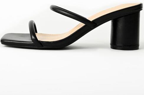 Women's Square Open Toe Heeled Sandals Two Strap Block Low Heels for Women Slip On Heeled Sandal Mule for Work Party Wedding in Saudi Arabia