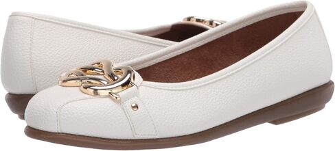 كعب مسطح نسائي من Aerosoles Big Bet، أبيض، عرض 6.5 in Kuwait