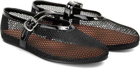 THESHY Women's Mesh Ballet Flats Comfortable Fishnet Ballerina Flats Buckle Strap Mary Jane Ballet Shoes Low Heel Casual Dress Flats for Women in Saudi Arabia