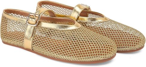 THESHY Women's Mesh Ballet Flats Comfortable Fishnet Ballerina Flats Buckle Strap Mary Jane Ballet Shoes Low Heel Casual Dress Flats for Women in Saudi Arabia