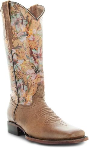 Soto Boots Womens Flower Print Square Toe Cowgirl Boots M50067 in Saudi Arabia