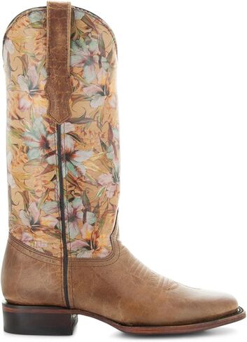 Soto Boots Womens Flower Print Square Toe Cowgirl Boots M50067 in Saudi Arabia