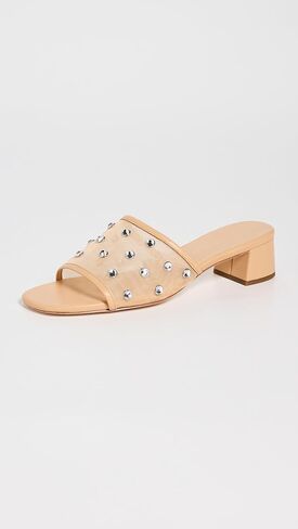 صندل نسائي من Loeffler Randall ذو كعب متوسط ​​من Brooke Mesh مزين بالكريستال in Kuwait