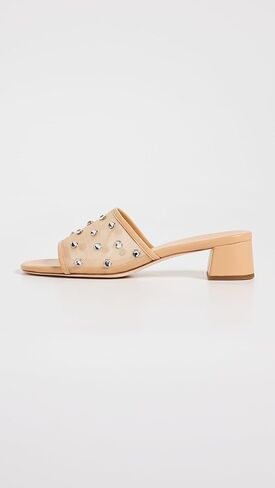 صندل نسائي من Loeffler Randall ذو كعب متوسط ​​من Brooke Mesh مزين بالكريستال in Kuwait