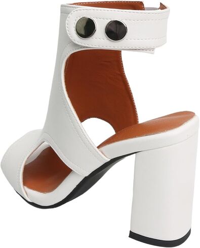 Open Toe Booties for Women Dressy Sandals Peep Toe Boots Block Heels Summer Gladiator Shoes in Saudi Arabia