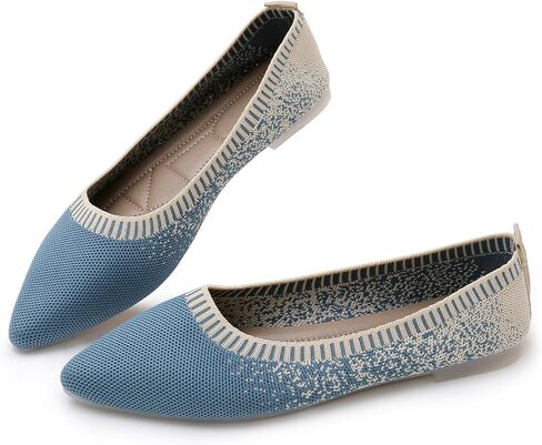 RVROVIC Women's Pointed Toe Knit Flats Shoes Slip on Ballet Flats Comfortable Dress Shoes for Women in Kuwait