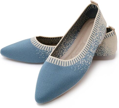 RVROVIC Women's Pointed Toe Knit Flats Shoes Slip on Ballet Flats Comfortable Dress Shoes for Women in Kuwait