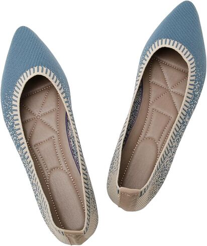 RVROVIC Women's Pointed Toe Knit Flats Shoes Slip on Ballet Flats Comfortable Dress Shoes for Women in Kuwait